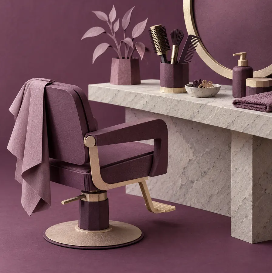 Illustration of beauty businesses equipment and workspace