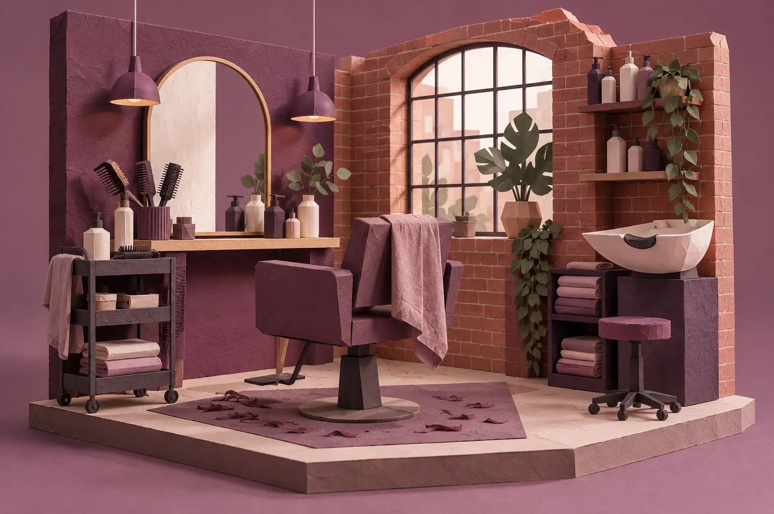 Illustration of beauty businesses and their working space